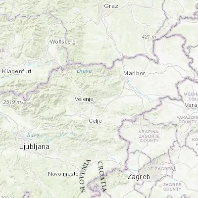 Map showing location of Zreče (46.382220, 15.379170)