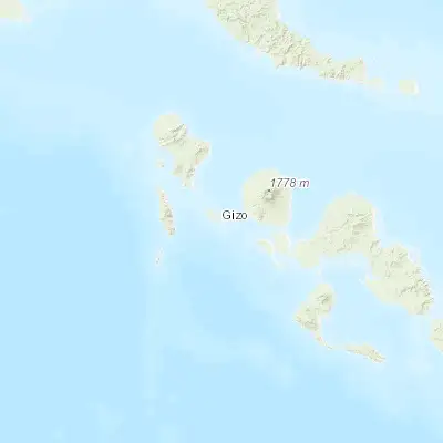 Map showing location of Gizo (-8.103030, 156.841860)