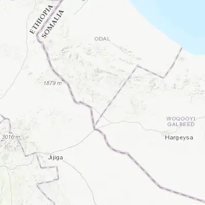 Map showing location of Baki (9.892060, 43.385310)