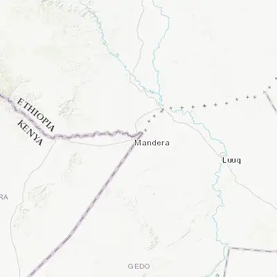 Map showing location of Beled Hawo (3.928400, 41.879970)