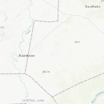 Map showing location of Diinsoor (2.408500, 42.977100)