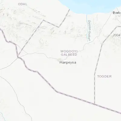 Map showing location of Hargeysa (9.560000, 44.065000)