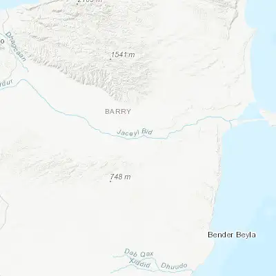 Map showing location of Iskushuban (10.283700, 50.230000)