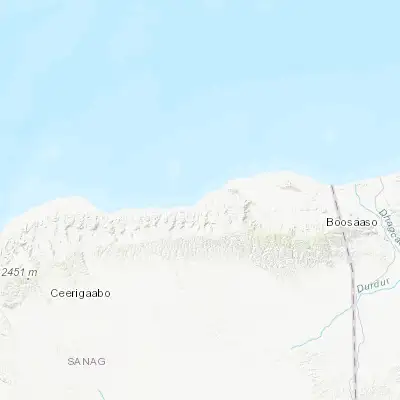 Map showing location of Las Khorey (11.159500, 48.196700)