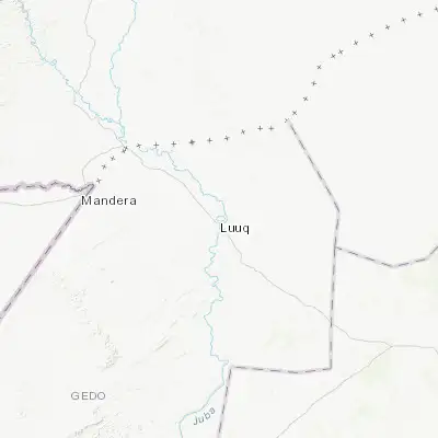 Map showing location of Luuq (3.803150, 42.544170)