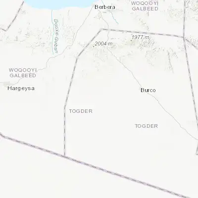Map showing location of Oodweyne (9.409200, 45.063970)