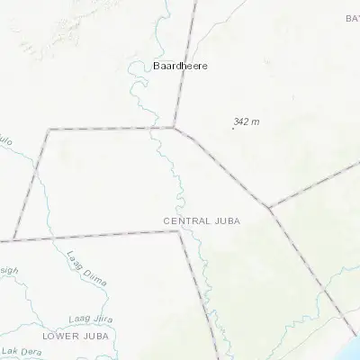 Map showing location of Saacow (1.627940, 42.440670)