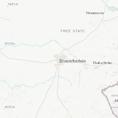Map showing location of Bloemfontein (-29.121070, 26.214000)