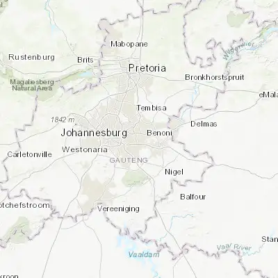 Map showing location of Boksburg (-26.211970, 28.259580)