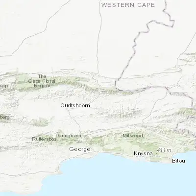 Map showing location of De Rust (-33.490350, 22.535230)