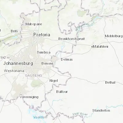 Map showing location of Delmas (-26.146600, 28.683220)