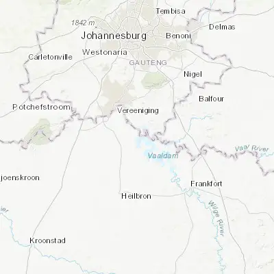 Map showing location of Deneysville (-26.890800, 28.097070)
