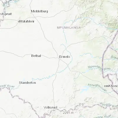 Map showing location of Ermelo (-26.533330, 29.983330)