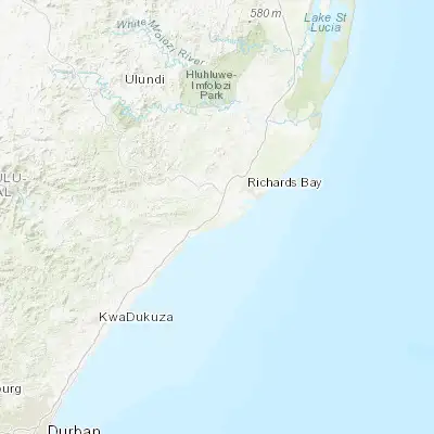 Map showing location of eSikhaleni (-28.870970, 31.899610)