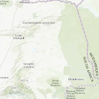 Map showing location of Giyani (-23.302460, 30.718680)