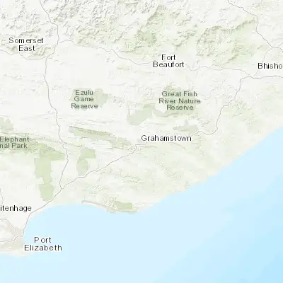 Map showing location of Grahamstown (-33.304220, 26.532760)