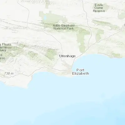 Map showing location of Khaya Mnandi (-33.826280, 25.453780)