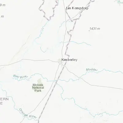 Map showing location of Kimberley (-28.732260, 24.762320)