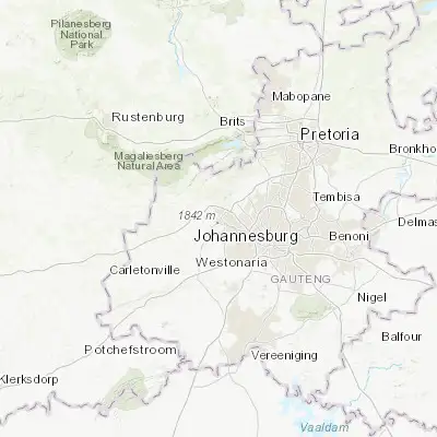 Map showing location of Krugersdorp (-26.085770, 27.775150)