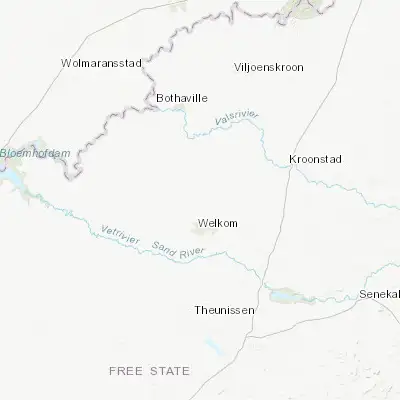 Map showing location of Kutloanong (-27.833330, 26.750000)