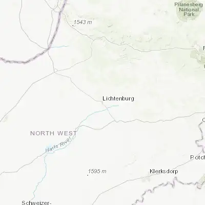 Map showing location of Lichtenburg (-26.152000, 26.159680)