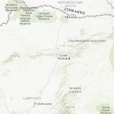 Map showing location of Louis Trichardt (-23.043850, 29.903190)