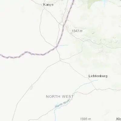 Map showing location of Mahikeng (-25.865220, 25.644210)