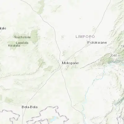 Map showing location of Mokopane (-24.194360, 29.009740)