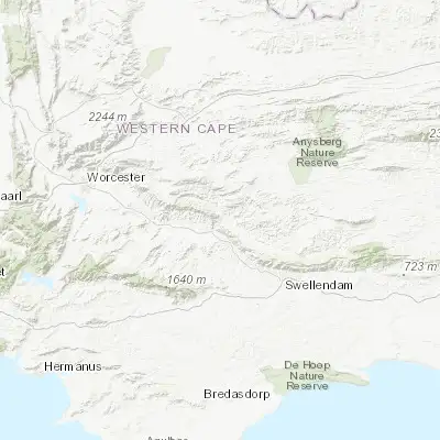 Map showing location of Montagu (-33.786640, 20.121060)