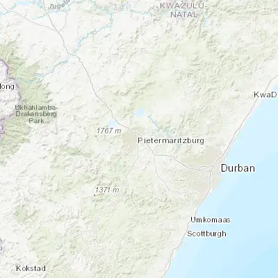 Map showing location of Pietermaritzburg (-29.616790, 30.392780)