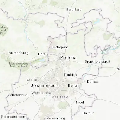 Map showing location of Pretoria (-25.744860, 28.187830)