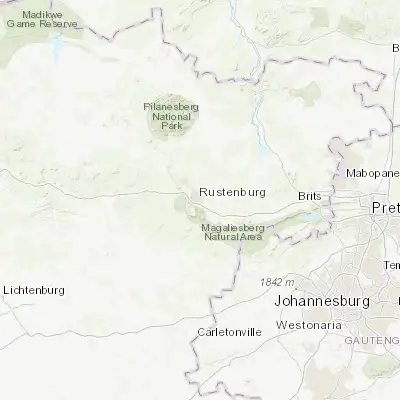Map showing location of Rustenburg (-25.667560, 27.242080)