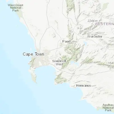 Map showing location of Stellenbosch (-33.934620, 18.866760)