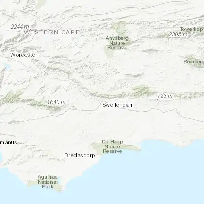 Map showing location of Swellendam (-34.022620, 20.441710)