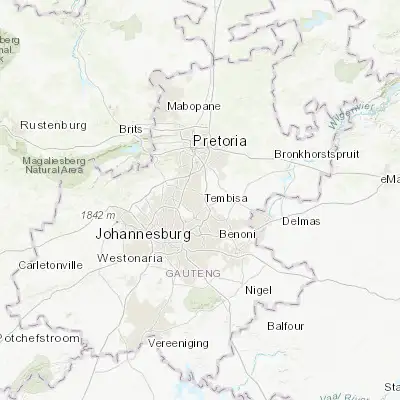 Map showing location of Tembisa (-25.996360, 28.226800)