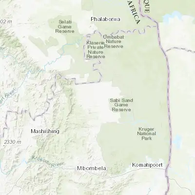 Map showing location of Thulamahashi (-24.724590, 31.199390)