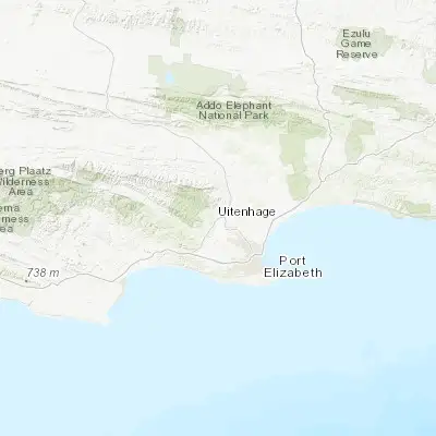 Map showing location of Uitenhage (-33.757570, 25.397100)