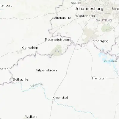 Map showing location of Vredefort (-27.008050, 27.364600)