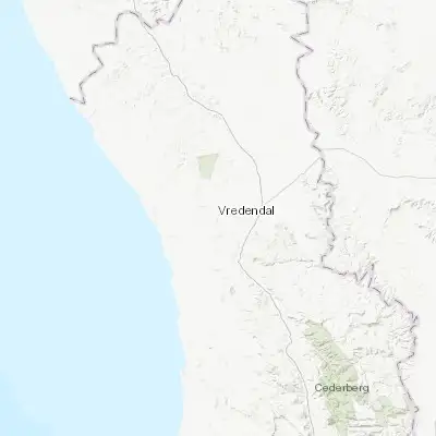 Map showing location of Vredendal (-31.668330, 18.501190)