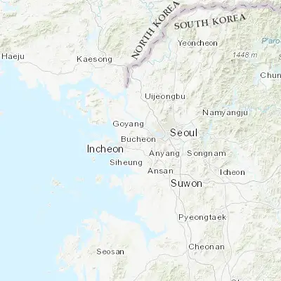 Map showing location of Bucheon-si (37.498890, 126.783060)