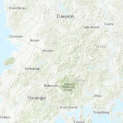 Map showing location of Changsu (35.648420, 127.515230)