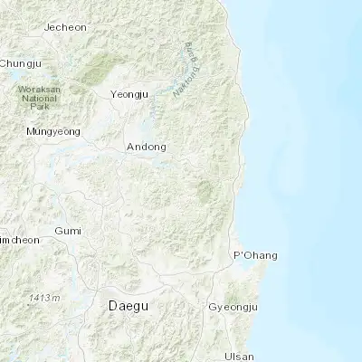 Map showing location of Cheongsong gun (36.433510, 129.057000)