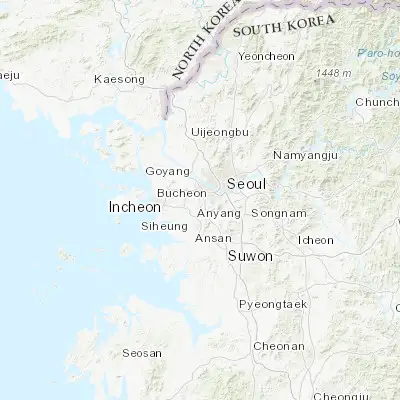Map showing location of Gwangmyeong (37.477220, 126.866390)