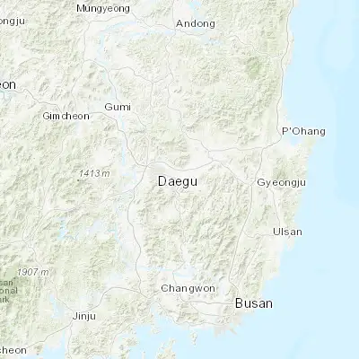 Map showing location of Gyeongsan-si (35.823330, 128.737780)