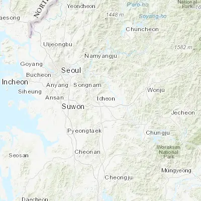 Map showing location of Icheon-si (37.279170, 127.442500)