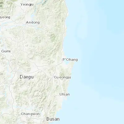 Map showing location of Pohang (36.029170, 129.364810)