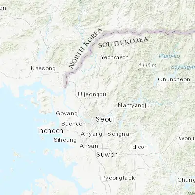 Map showing location of Uijeongbu-si (37.741500, 127.047400)