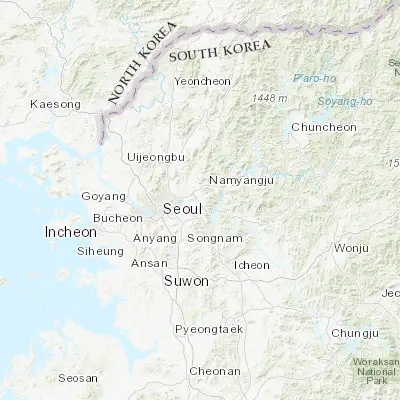 Map showing location of Wabu (37.589720, 127.220280)