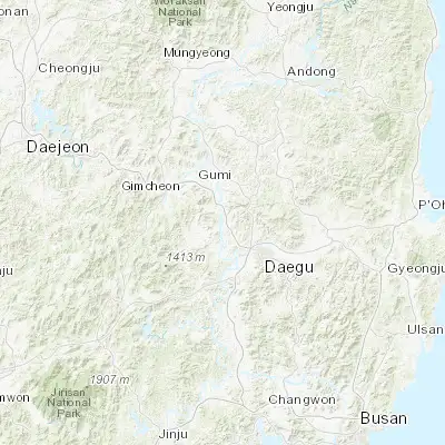 Map showing location of Waegwan (35.992510, 128.397850)