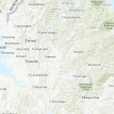 Map showing location of Yeoju (37.295830, 127.633890)